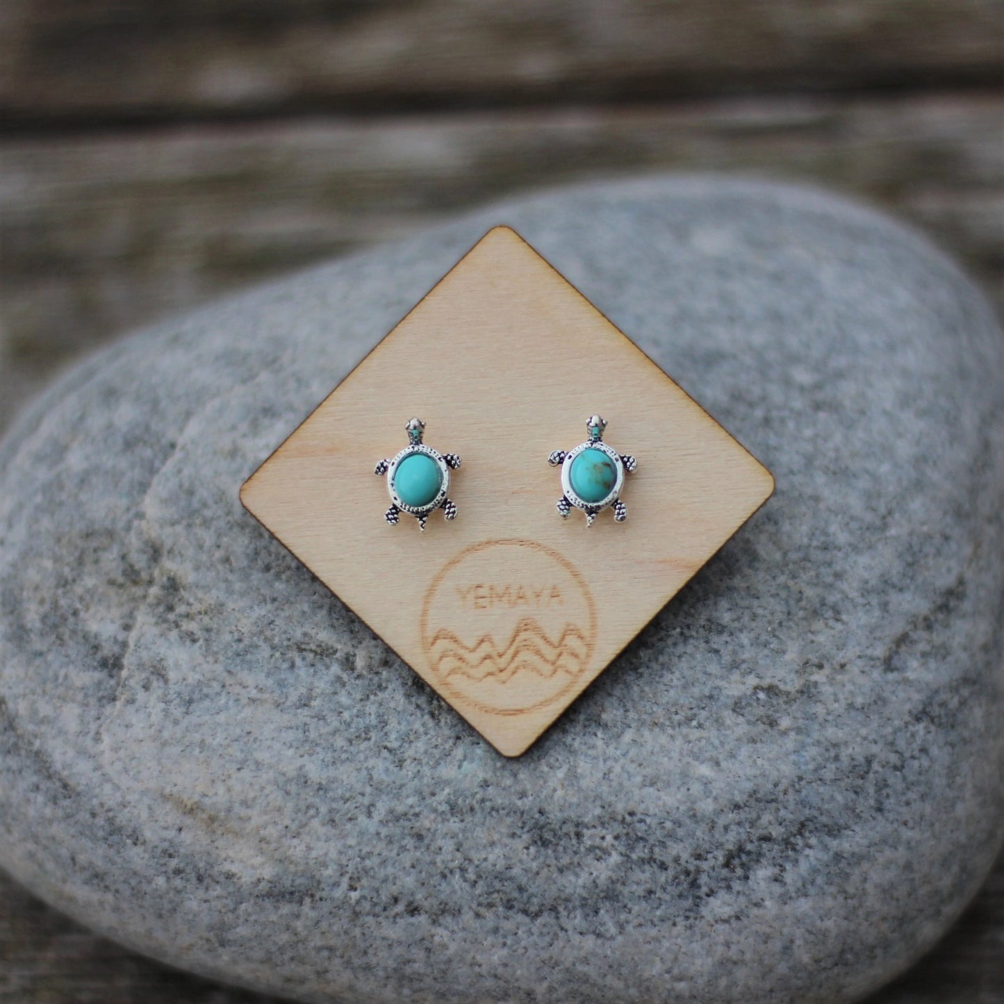 Turquoise Turtle Stud Earrings