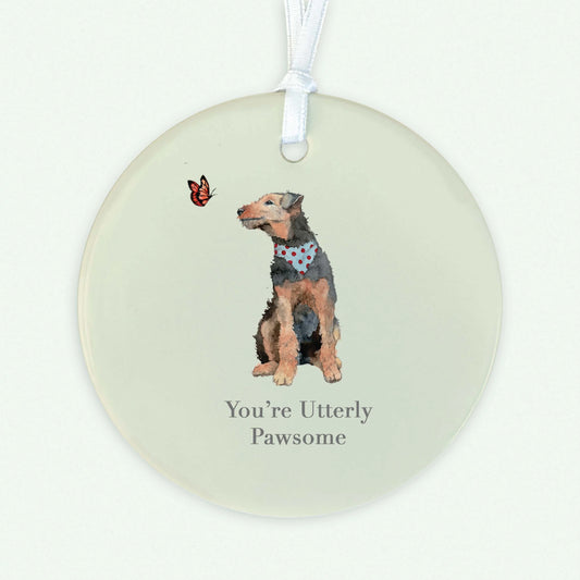 Hanging Ceramic Decoration - Dog Pawsome