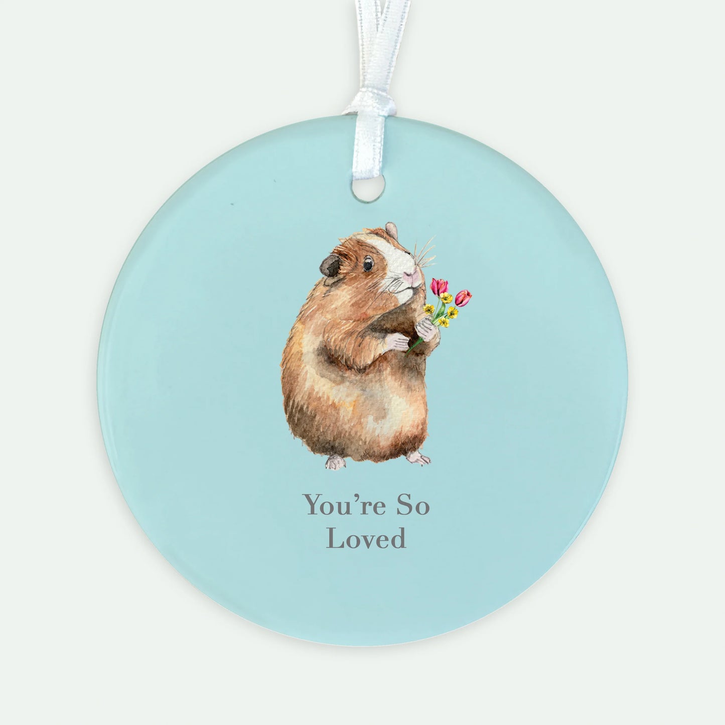 Hanging Ceramic Decoration - Guinea Pig So Loved