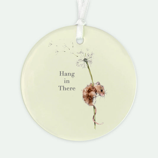 Hanging Ceramic Decoration - Mouse Hang in There