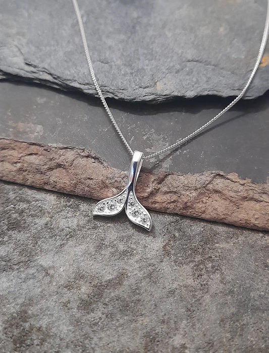 Cz whale tail pendant