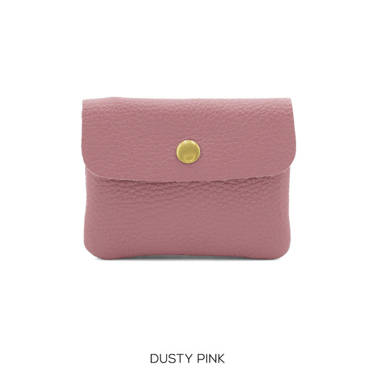 Leather Button Purse Dusty Pink