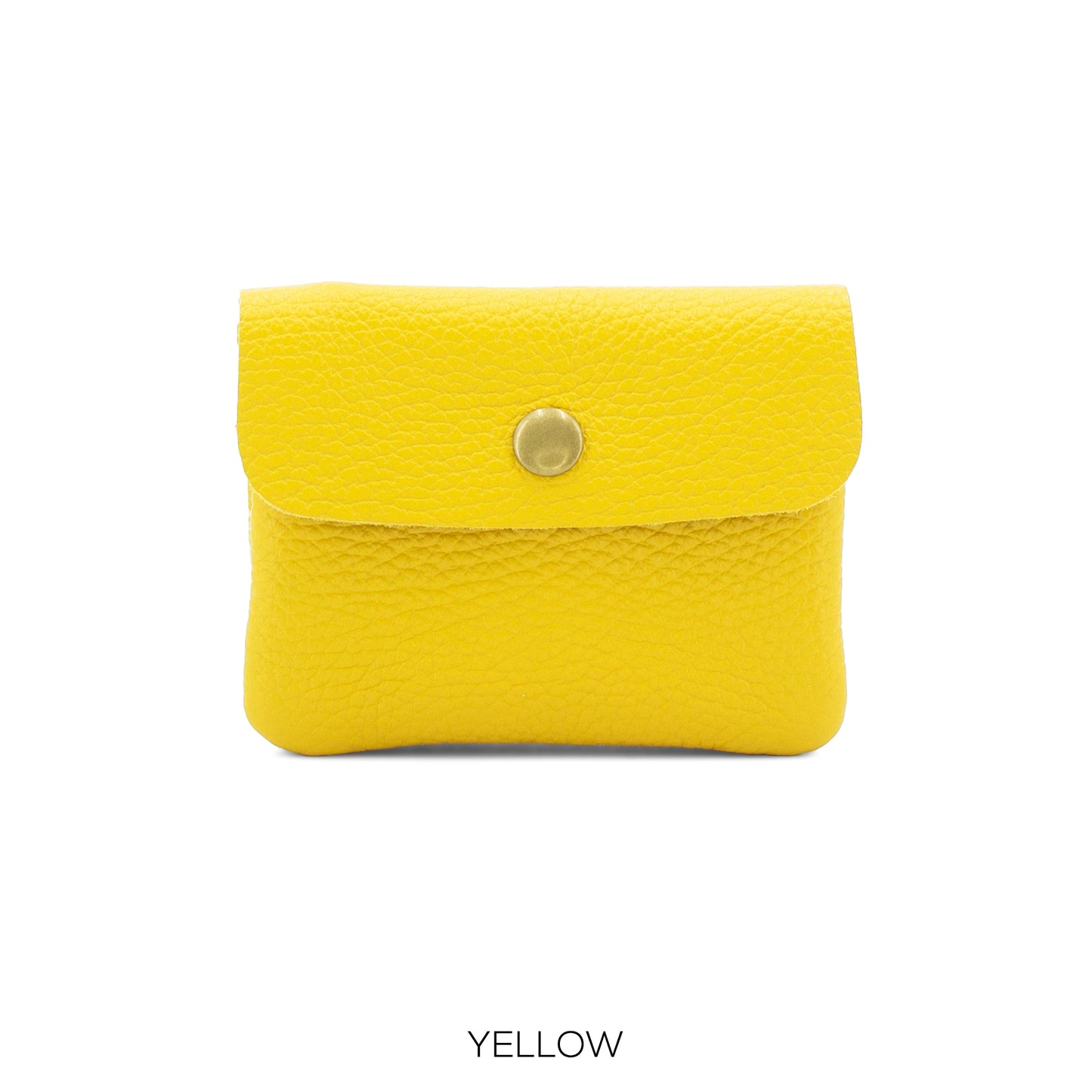 Leather Button Purse Yellow