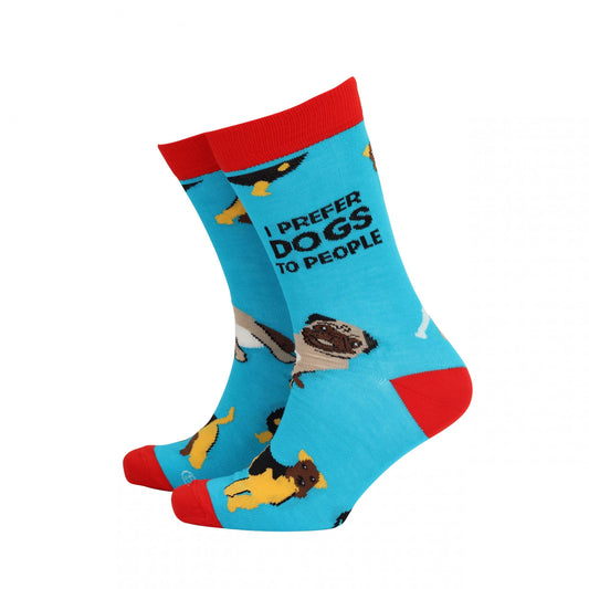 I prefer dogs to people – Mens Bamboo Socks