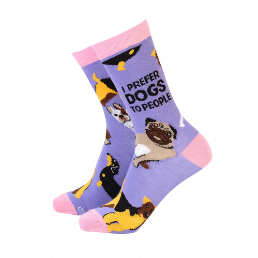 I prefer dogs to people – Women’s Bamboo Socks