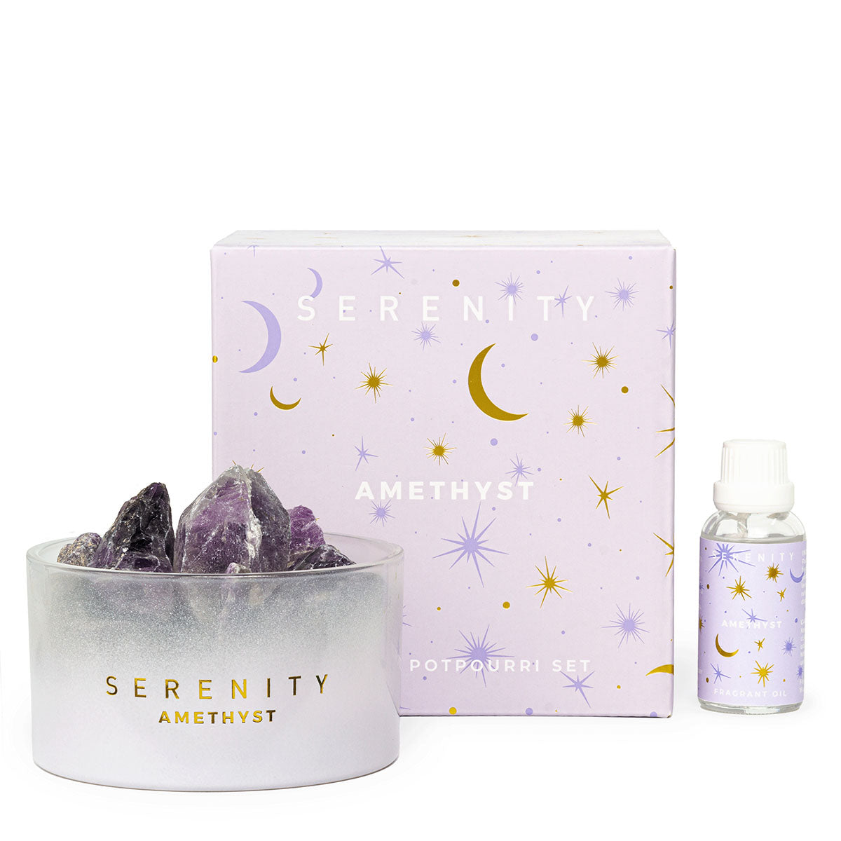 Crystal De-Stress & Amethyst Potpourri & Oil