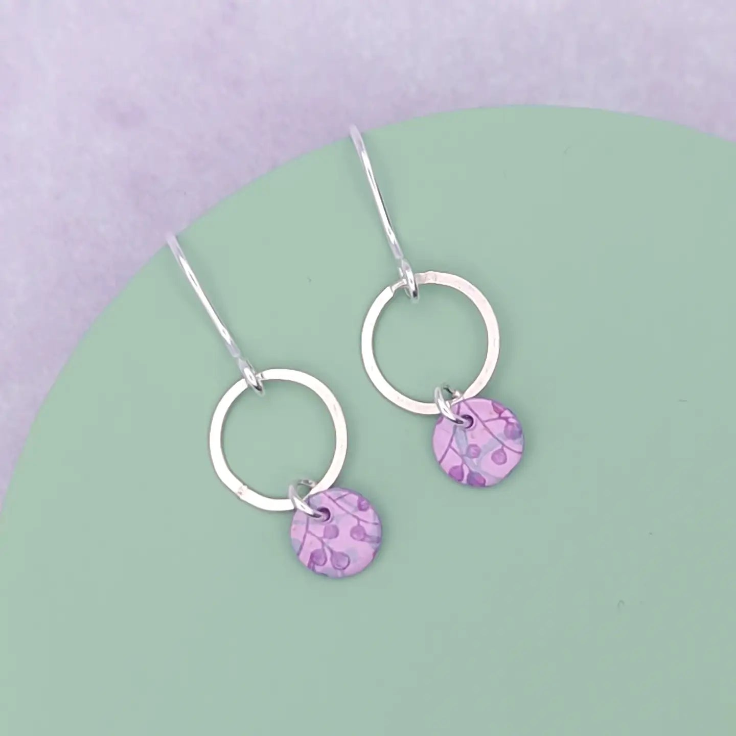 Round Droplet Earrings - Purple Haze