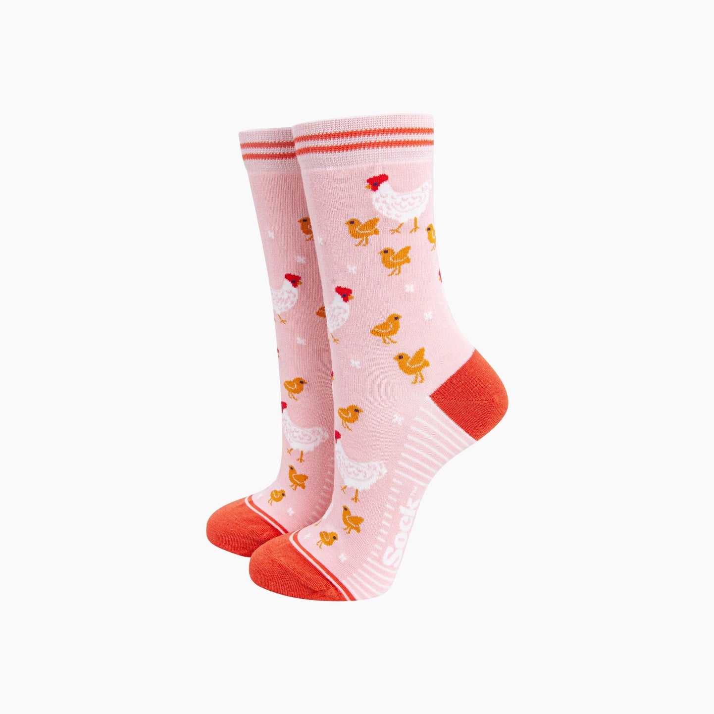 Hens and Chicks Bamboo Socks in Pink