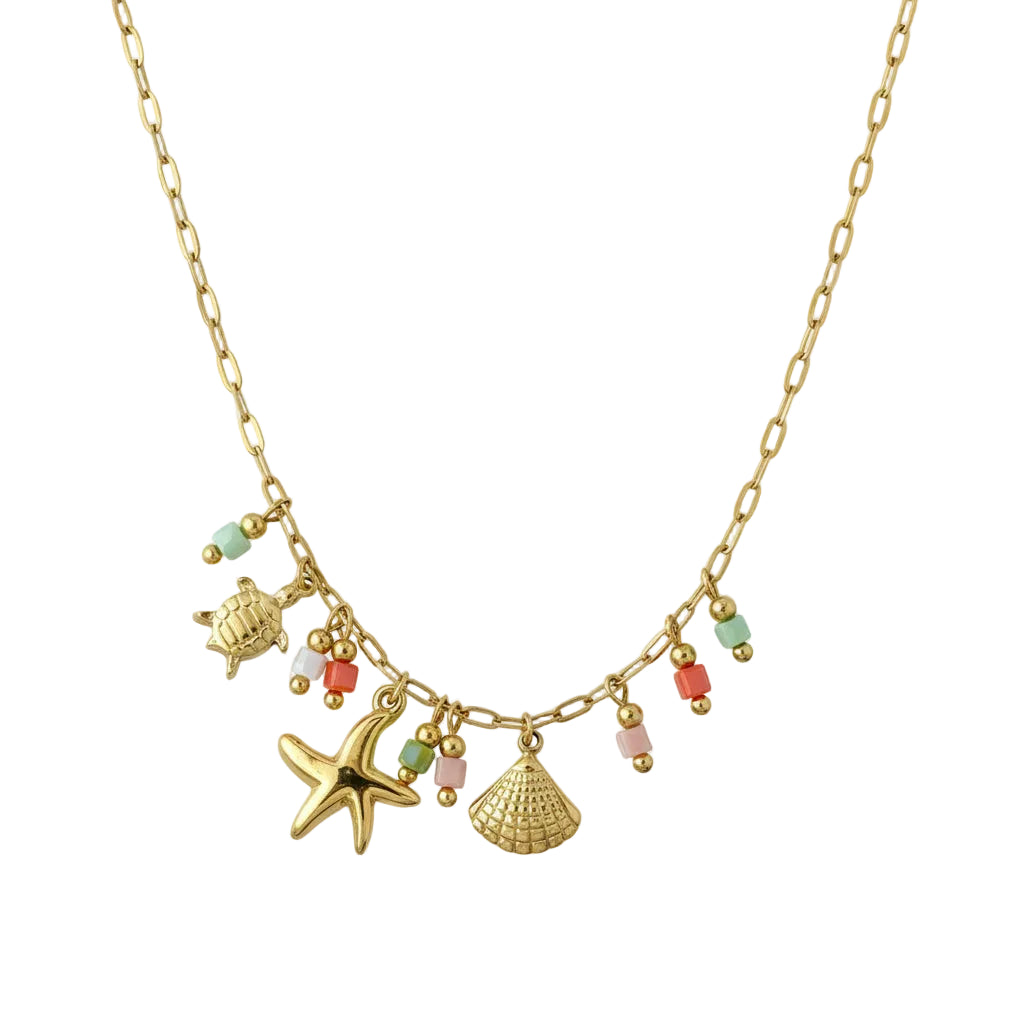 Tarnish Resistant Shoreline Charm Necklace