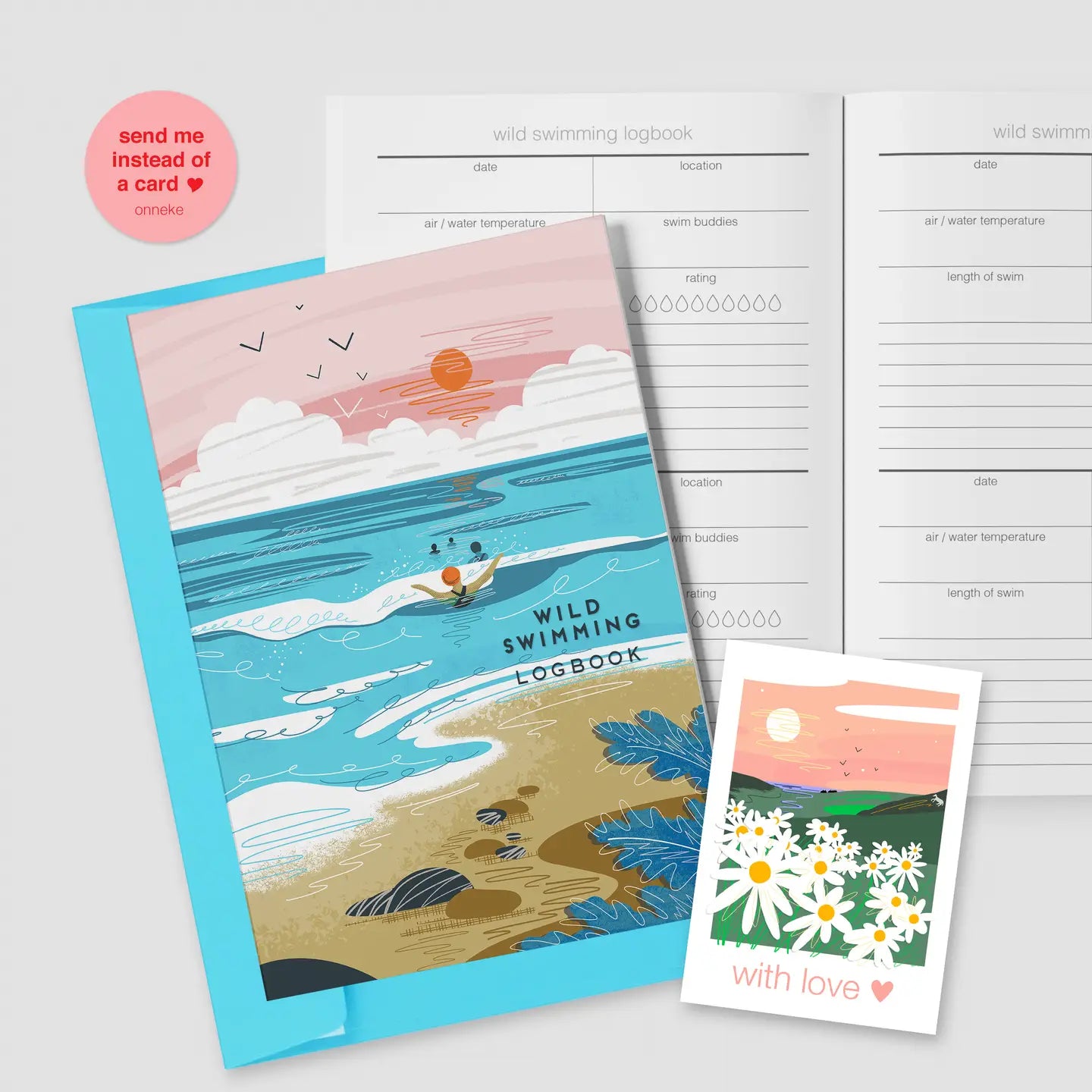 Wild Swimming Logbook A5 Sea Swimming Notebook Coastal Gift