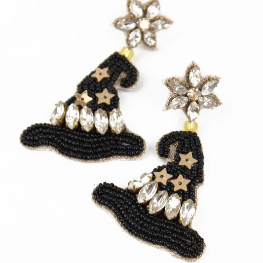 Black Witches Hat Earrings