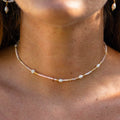 Cinta Pink Beaded Surf Necklace, Adjustable Surf Choker