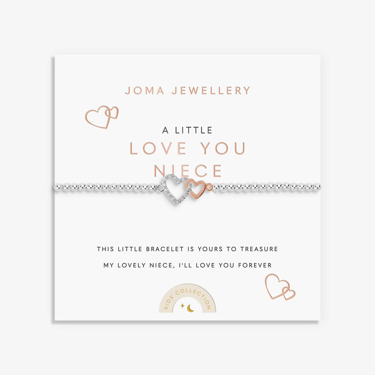 Kids' A Little 'Love You Niece' Bracelet In Silver and Rose Gold Plating