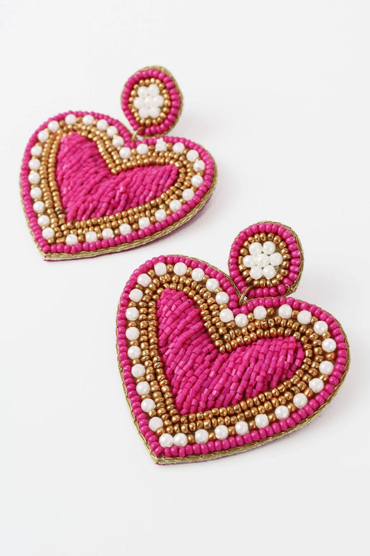 Pink Heart Earrings
