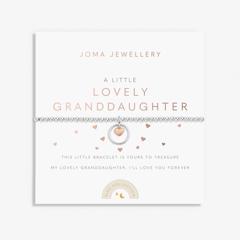 Kids' A Little 'Lovely Daughter' Bracelet In Silver And Rose Gold Plating