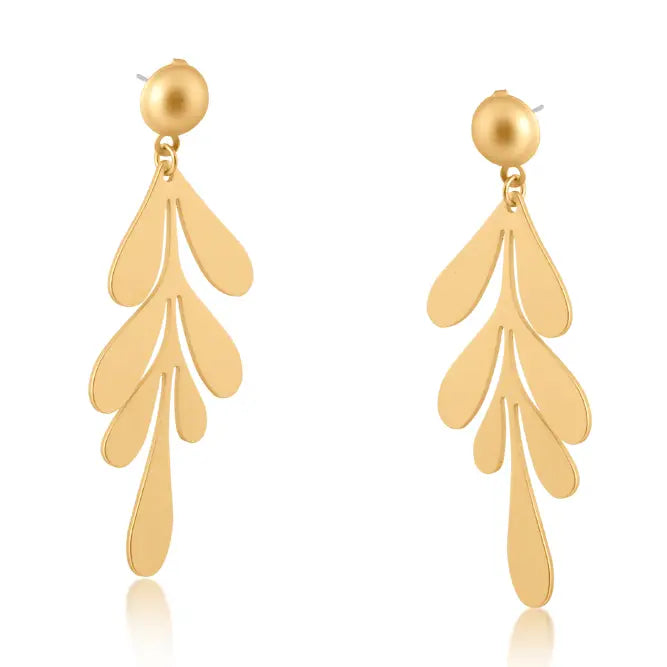 Selena Leaf Statement Drop Earrings