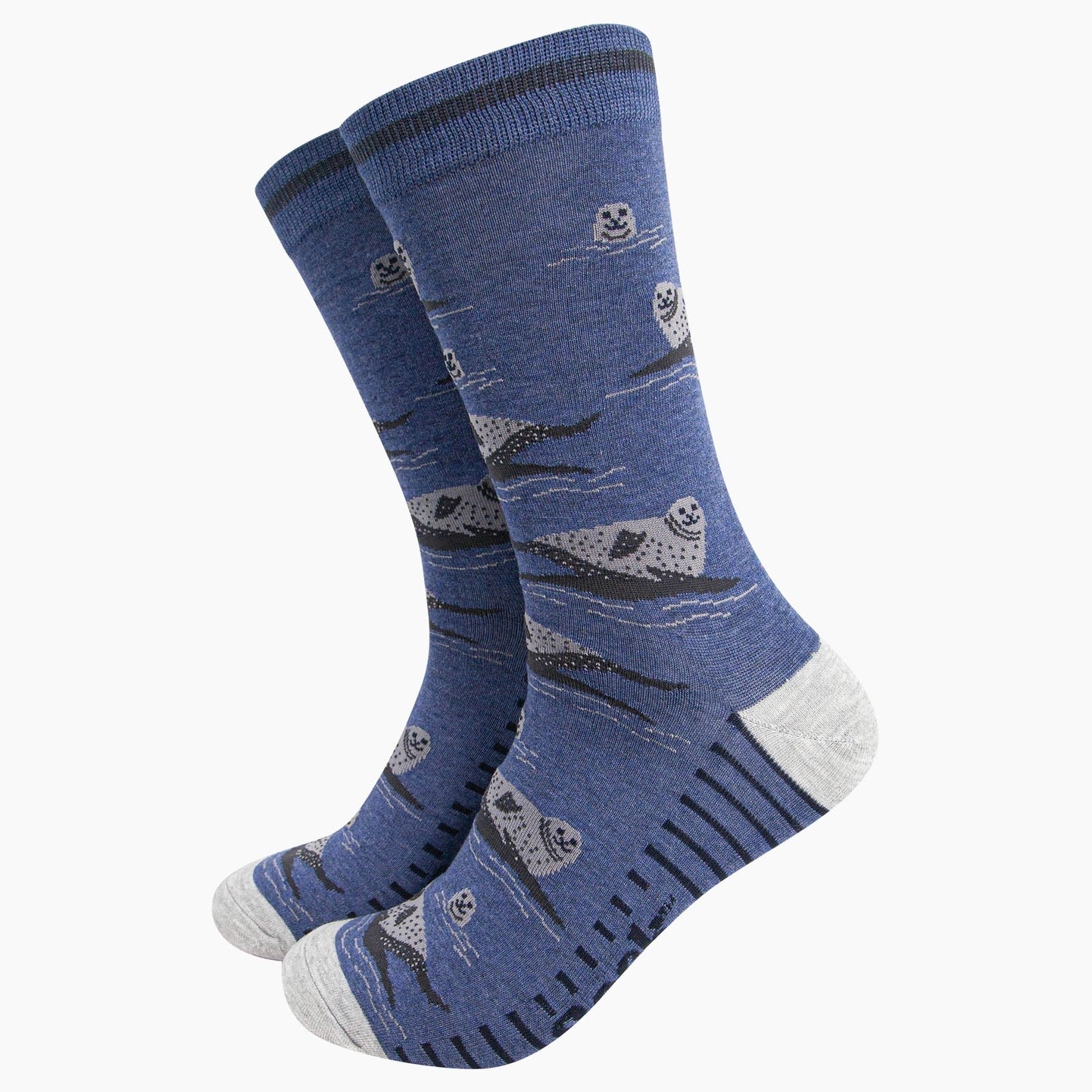 Sunbathing Seals Bamboo Socks in Blue