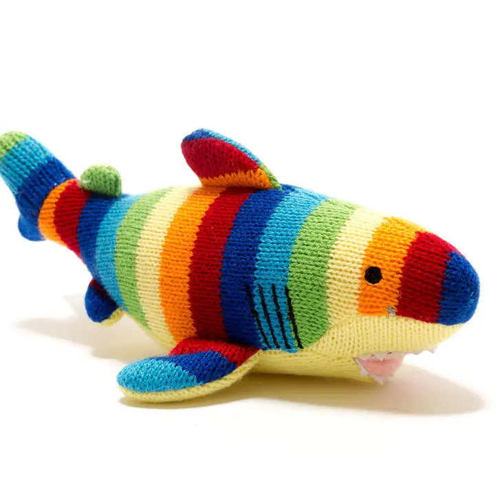Knitted Shark Baby Rattle