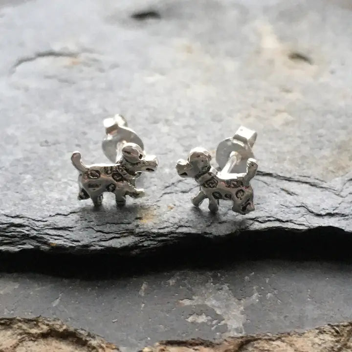 Silver Scottie Dog Stud Earrings