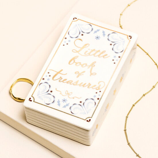 Ceramic Little Book of Treasure Trinket Pot