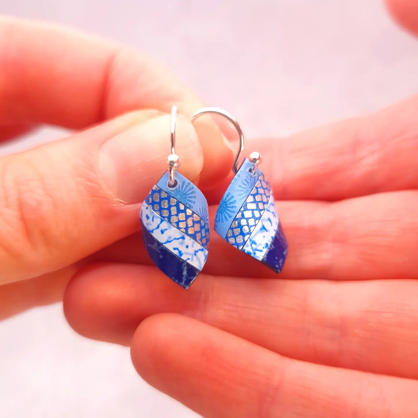 Small Handkerchief Earrings - Summer Skies