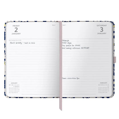 2026 A5 Diary Day-A-Page Planner | Navy Spray Print | Busy B