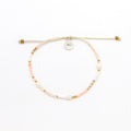 Cinta Beaded Surf Bracelet, Adjustable Dainty Pink Bracelet