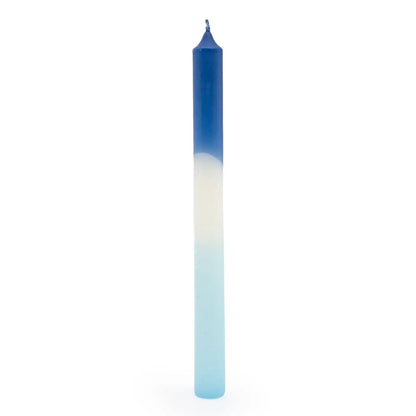 Set of 6 Dinner Candles Two Tone Blue