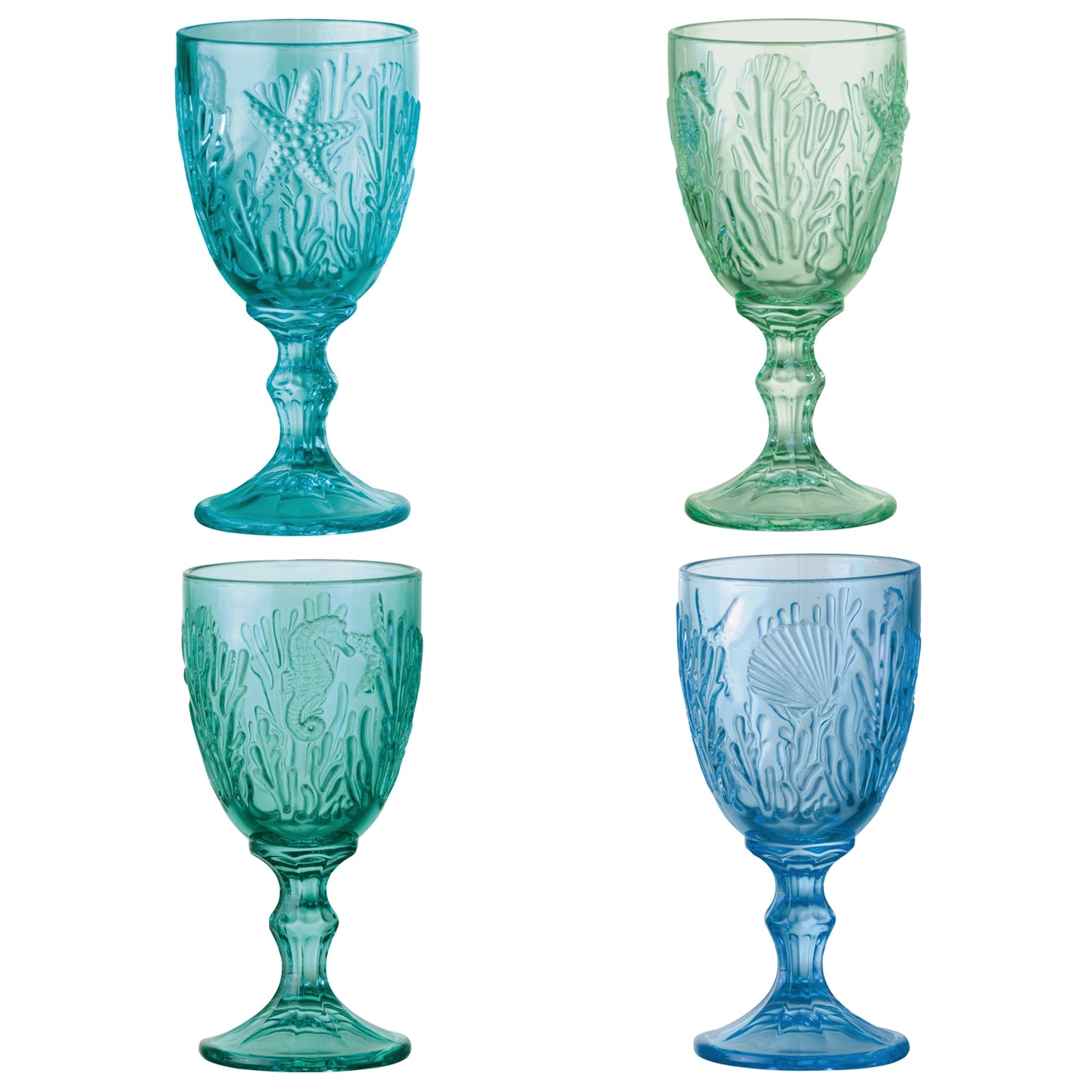 Set of 4 Marine Goblets