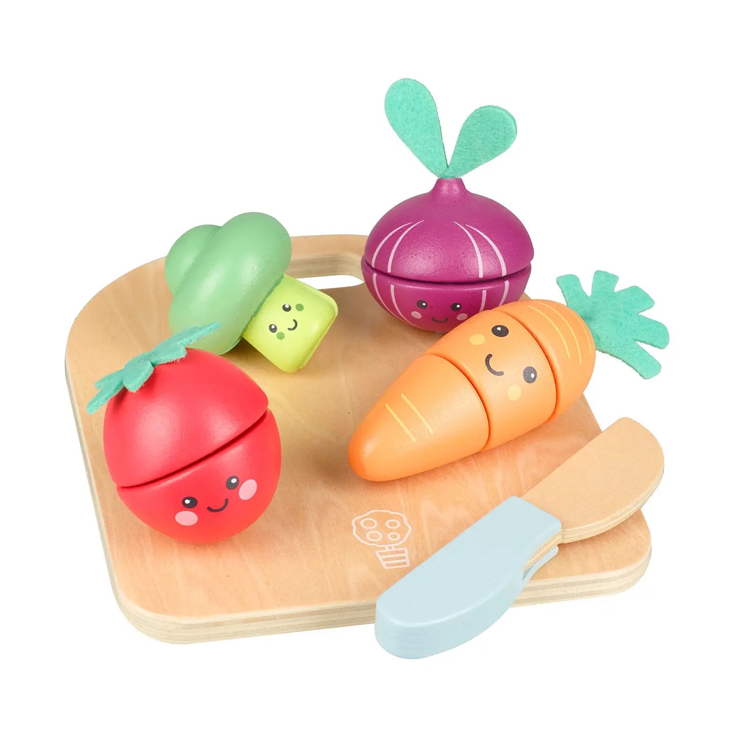 Happy Wooden Veggies Cutting Veg