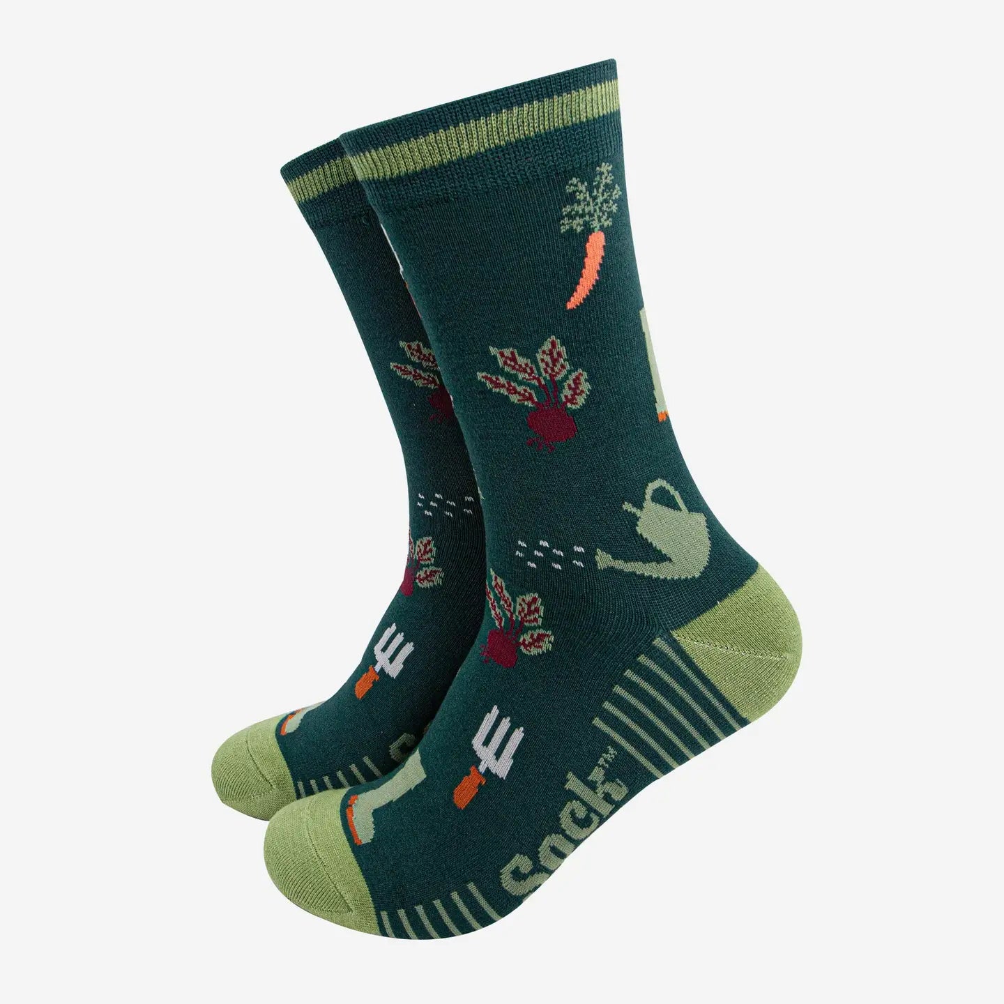 Men's Bamboo Socks - Forest Green/Green, Gardening