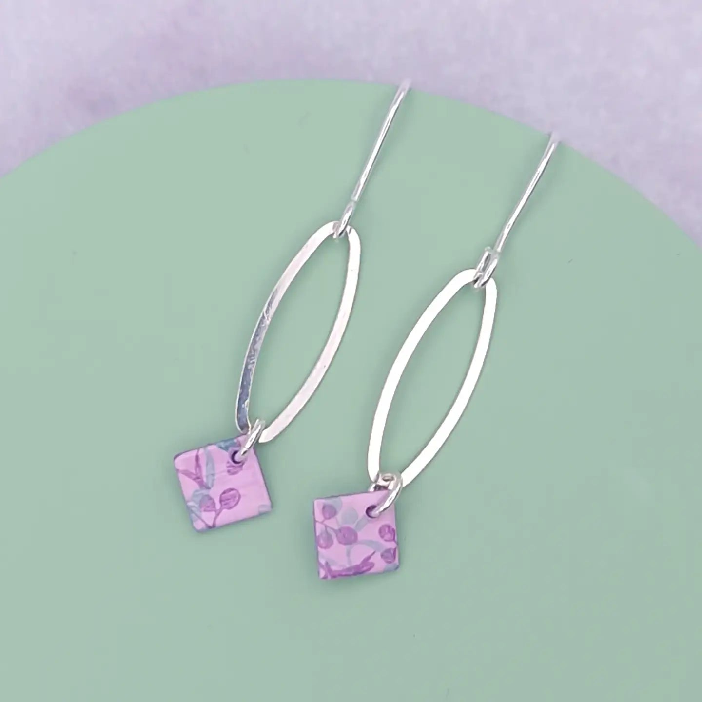 Square Droplet Earrings - Purple Haze