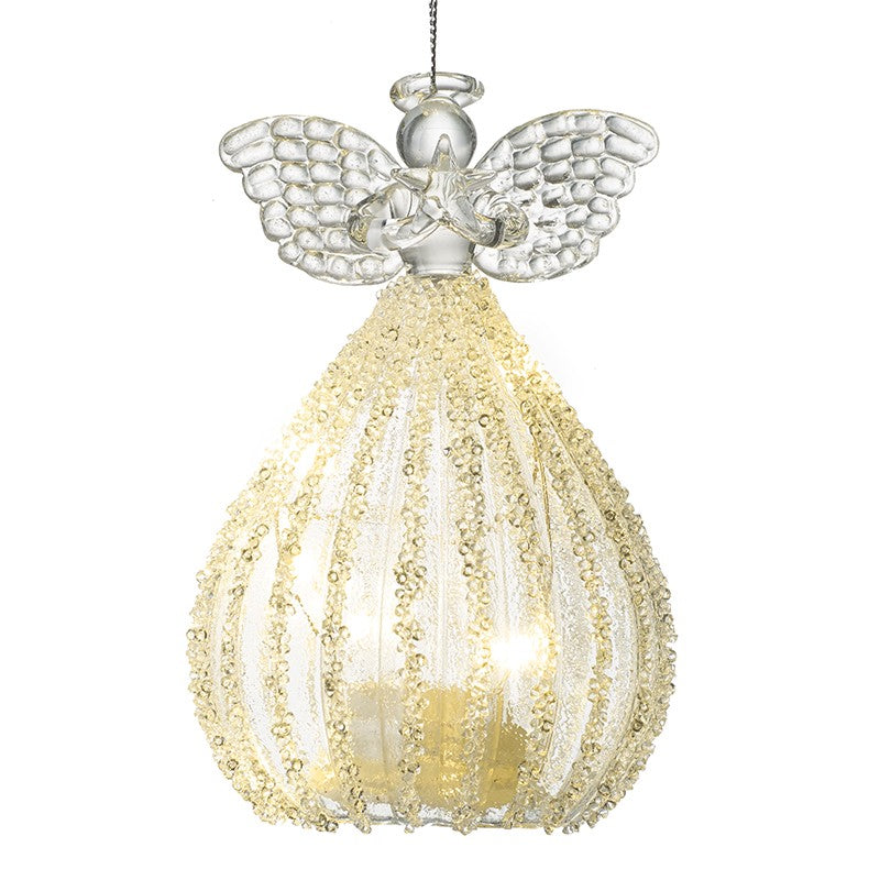 Light up glass angel