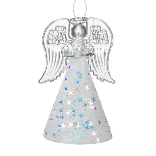 Glass Angel With Stars On Skirt