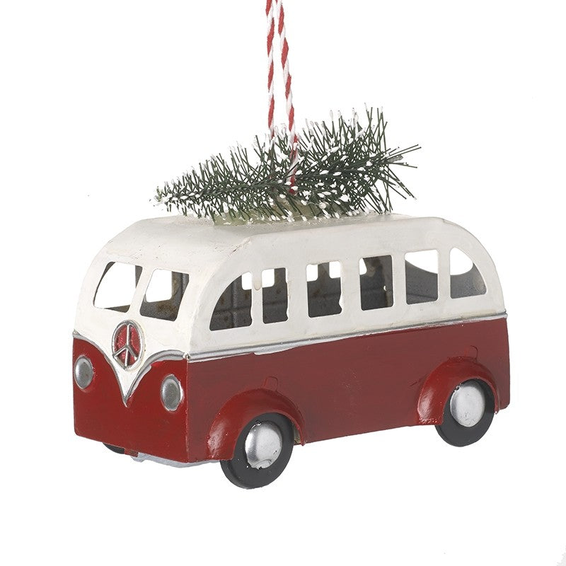 Red & White Campervan With Tree Hanger