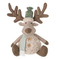 Sitting Reindeer in Stripe Green Scarf