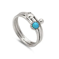 Opal Flower Ring UK Size R