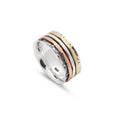 Multi Banded Floral Spinning Ring UK Size P