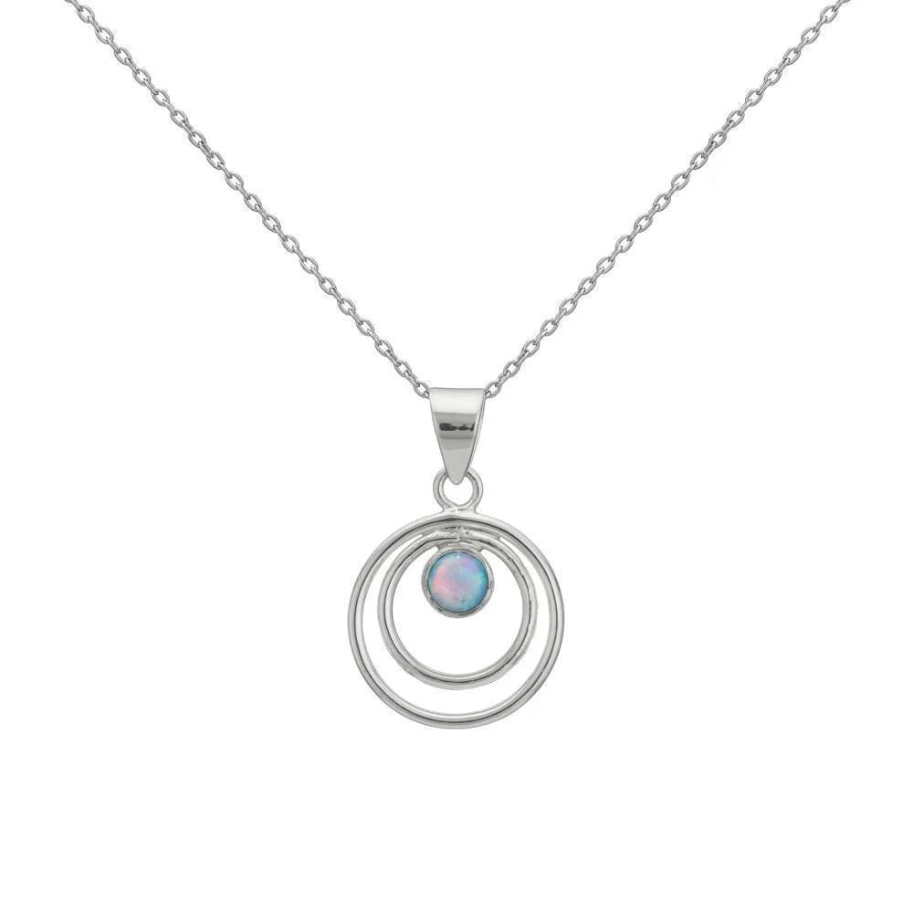 Double Circle Opal Pendant