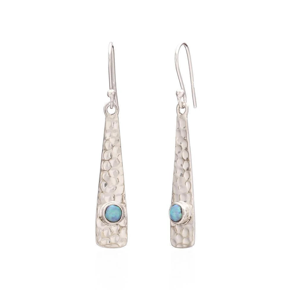 Hammered Opal Earrings