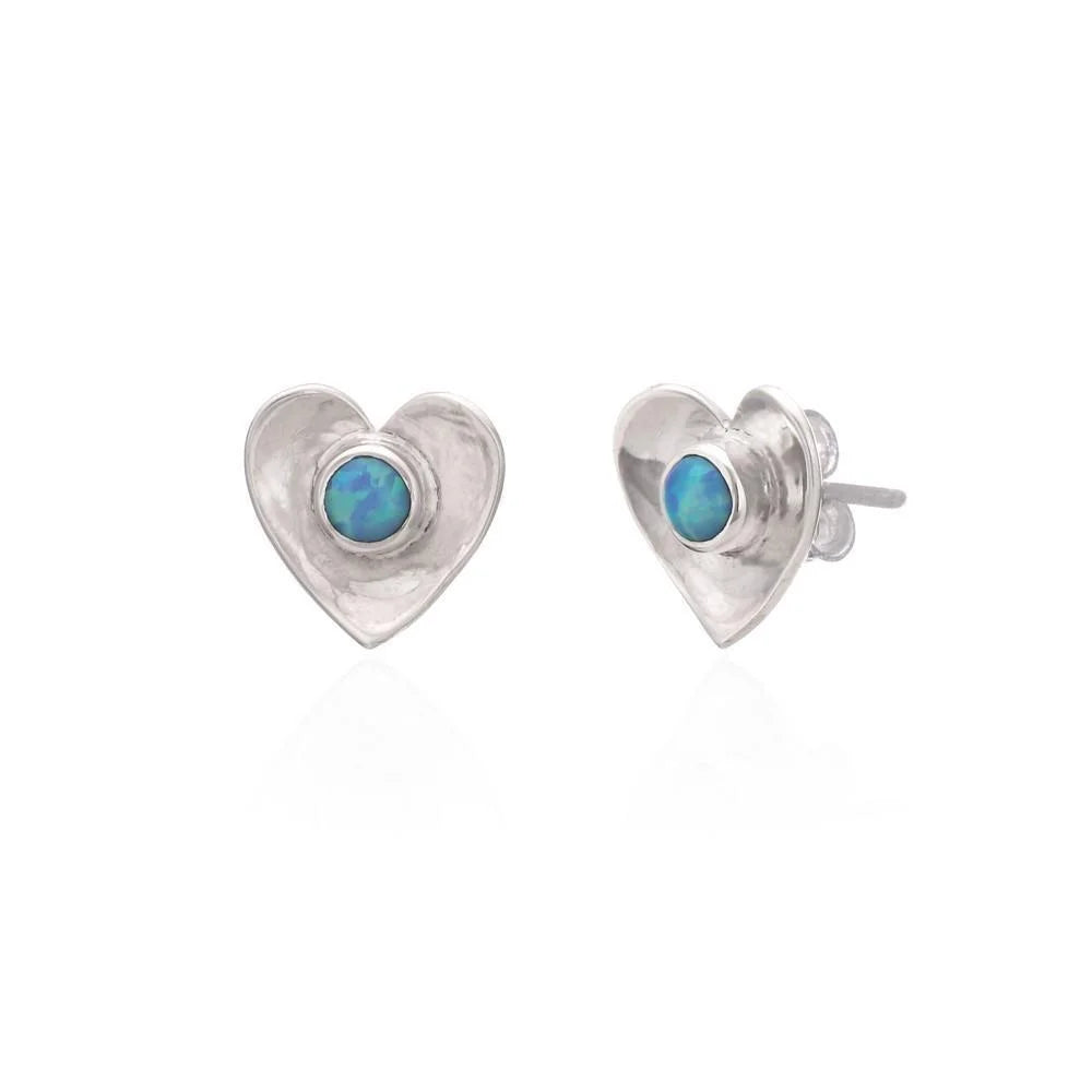 Heart Opal Studs
