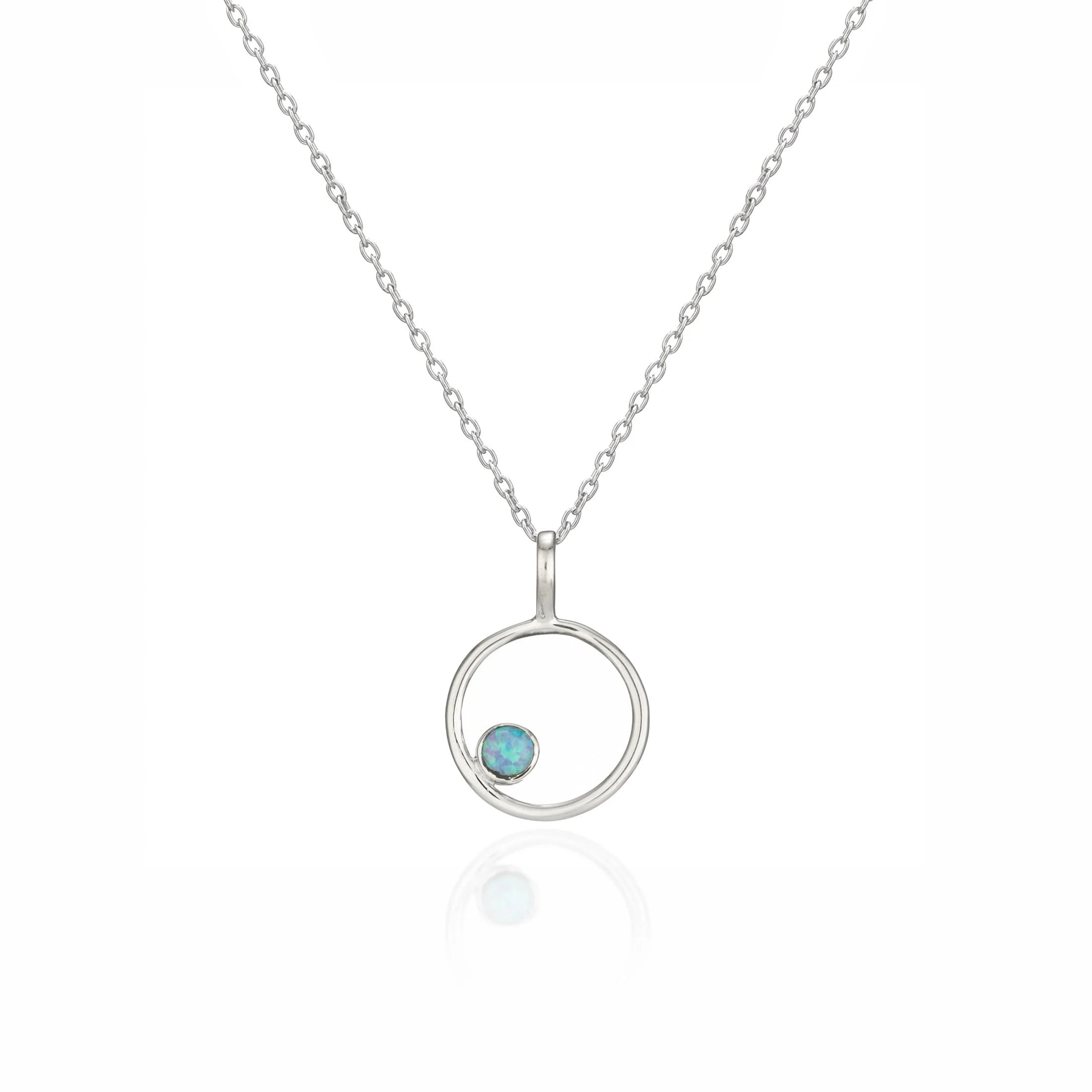 Opal circle Pendant