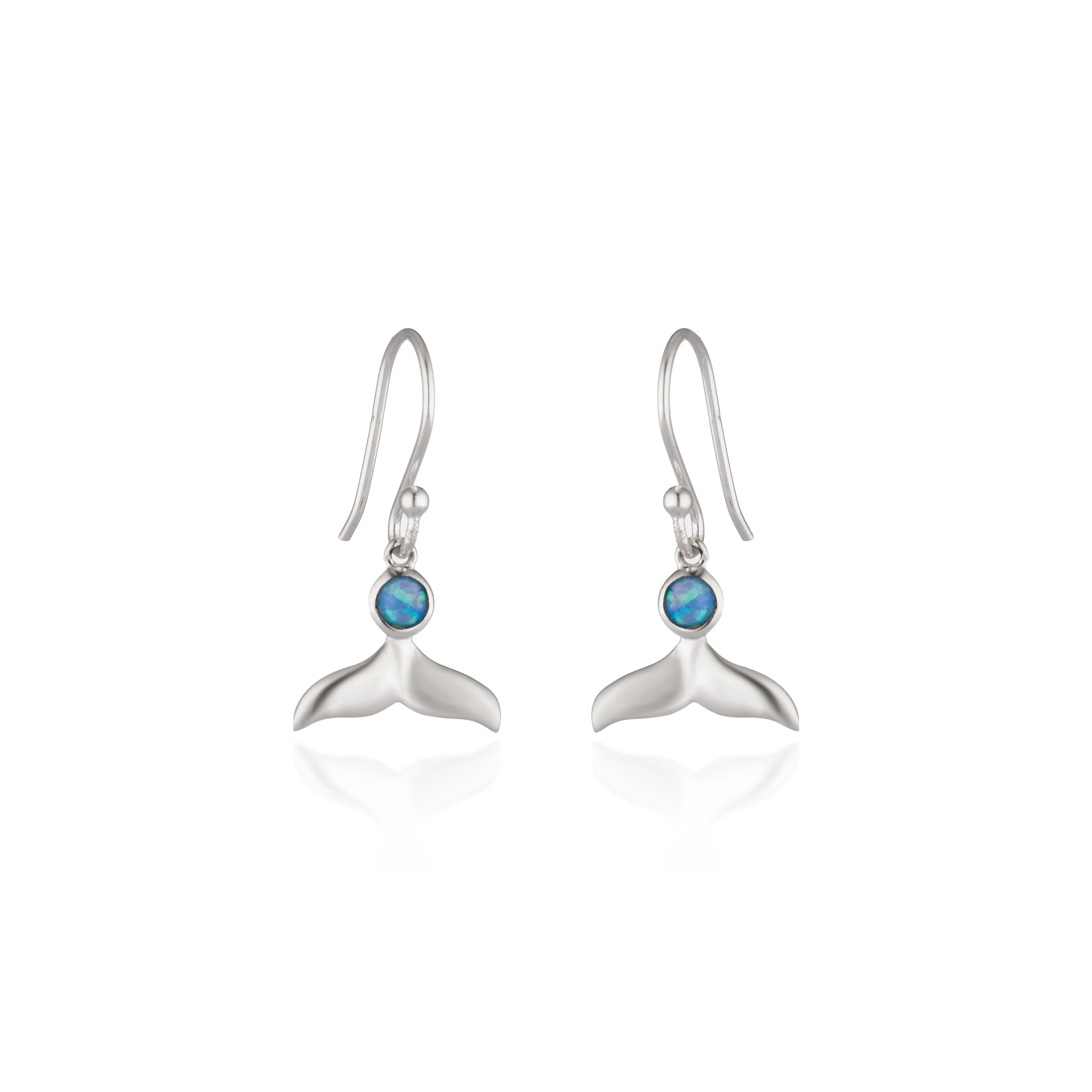 Whale Tail Opal Earrings