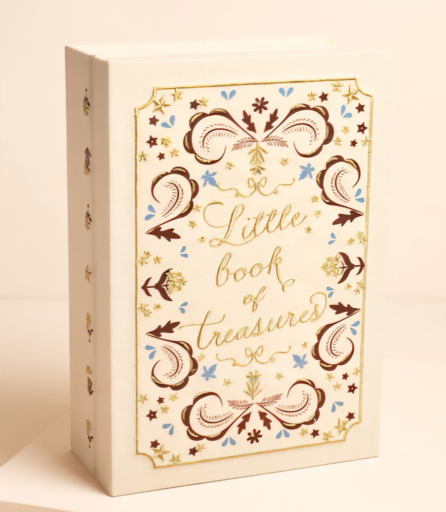 Cream Little Book of Treasures Linen Jewellery Box