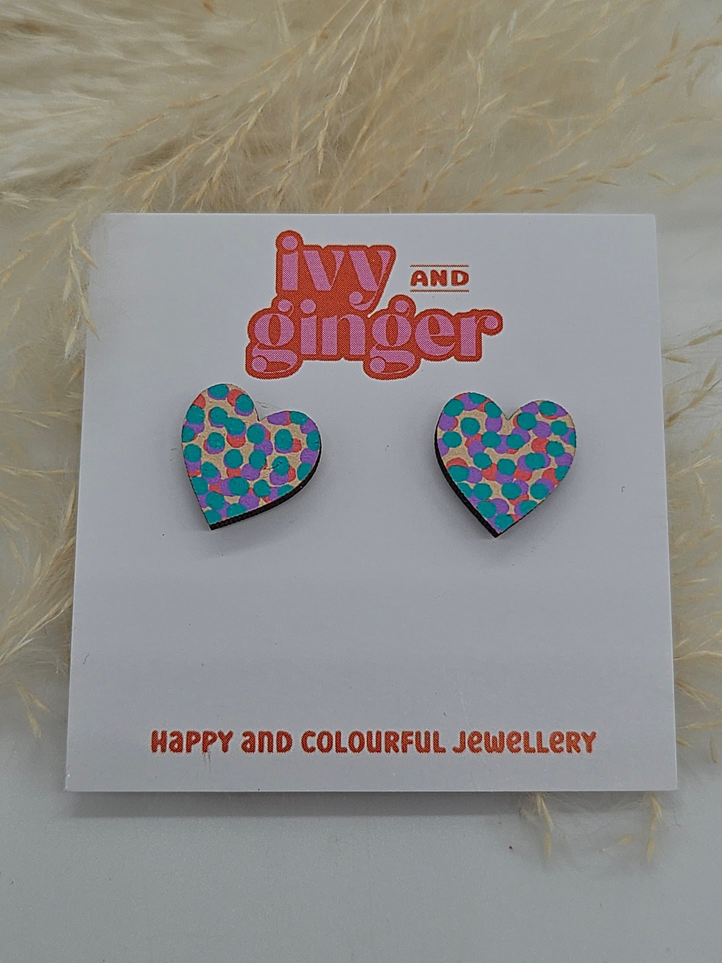 Midi Speckled Heart Stud Earrings