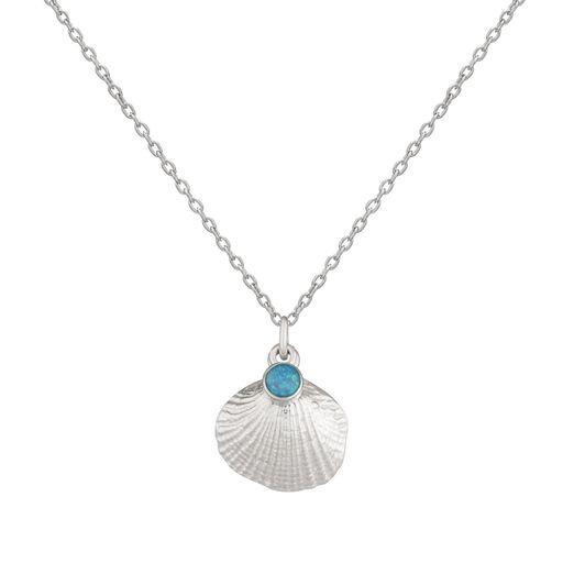 Scallop shell & Opal Pendant