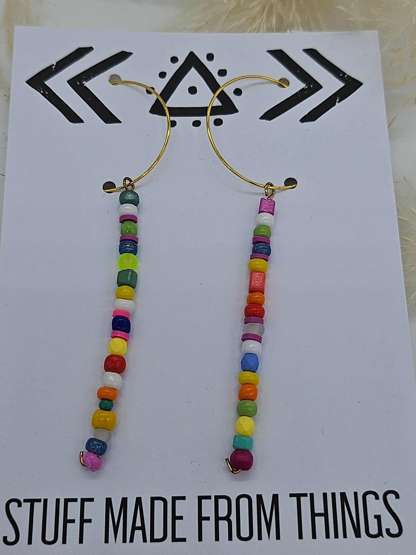 POP! Long Glass Colourful Hoop Earrings