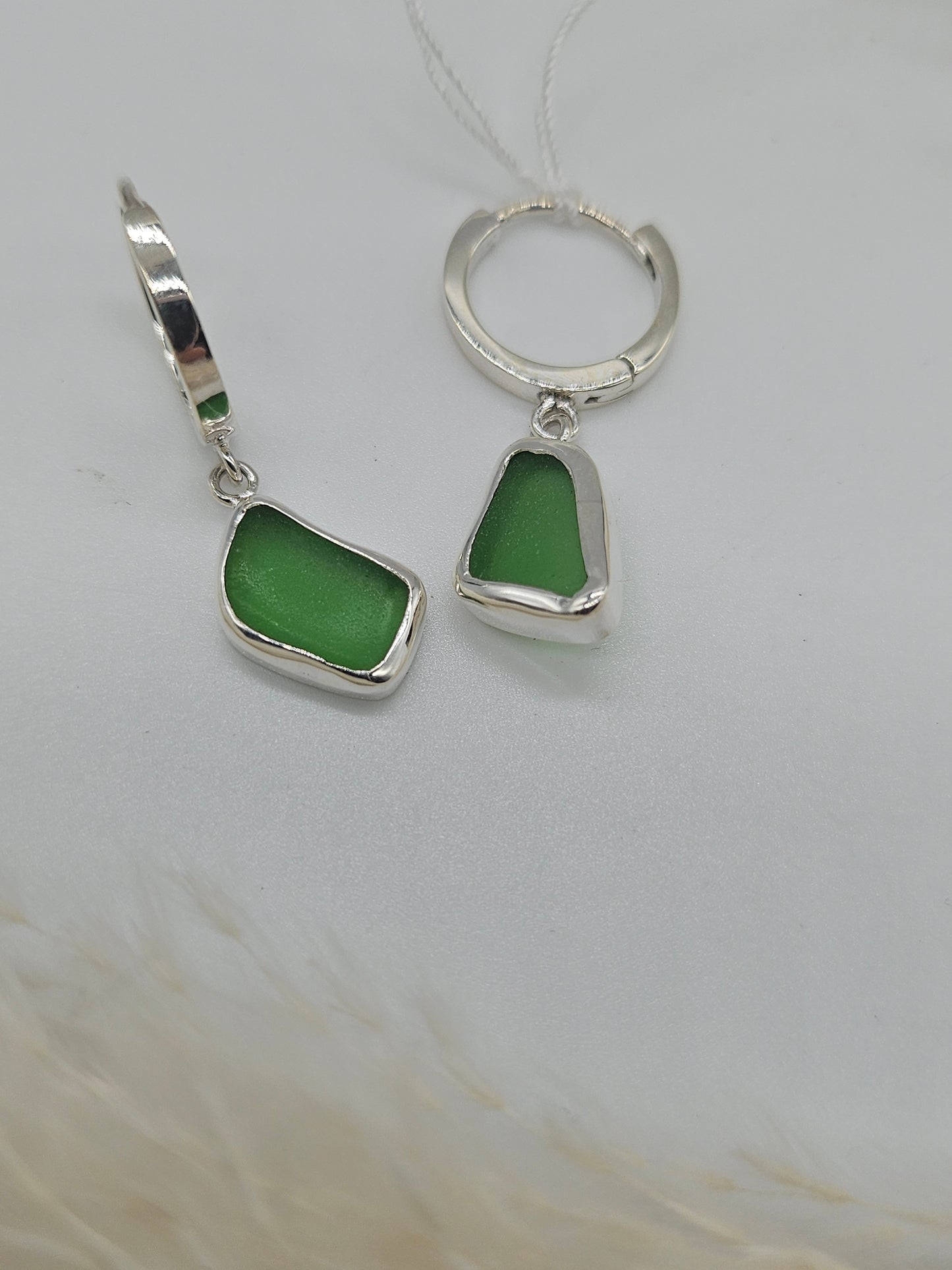 Sea Glass Huggie Earrings