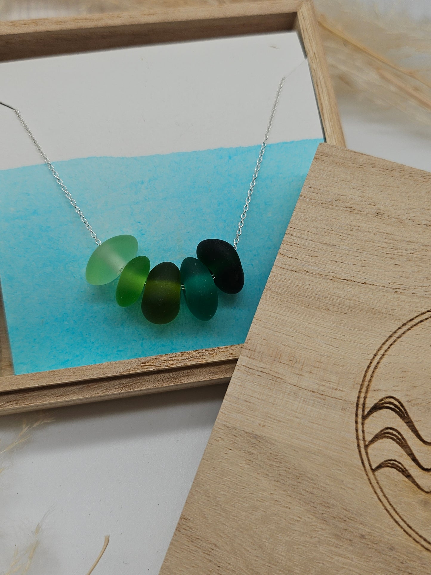 5 Bead Seaglass Necklace