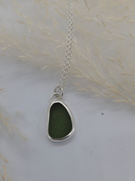 Beautiful sterling silver Sea Glass Necklace